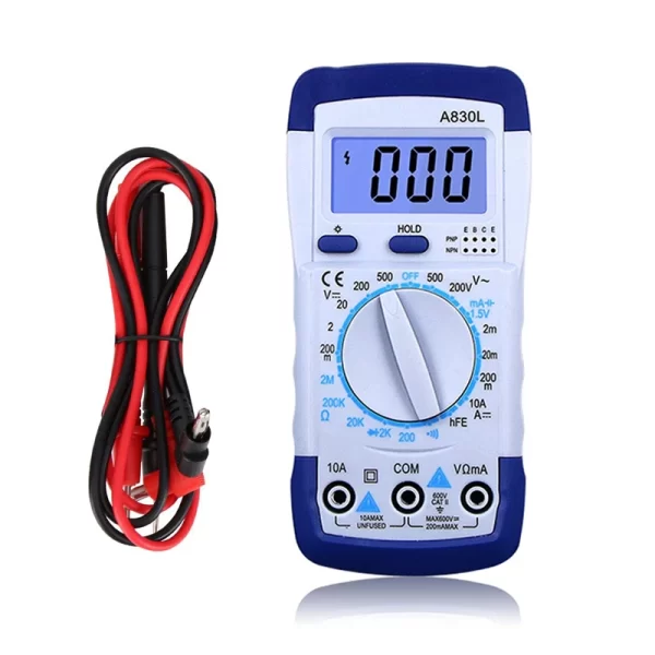 1Pcs A830L LCD Digital Multimeter AC DC Voltage Diode Freguency Multitester Current Tester Luminous Display with Buzzer Function