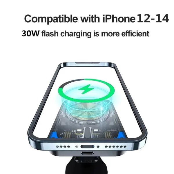 30W Magnetic Wireless Charger Car Air Vent Stand Phone Holder Car Fast Charging Station For iPhone 12 13 14 Pro Max Mini Macsafe - Image 4