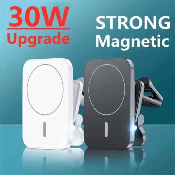 30W Magnetic Wireless Charger Car Air Vent Stand Phone Holder Car Fast Charging Station For iPhone 12 13 14 Pro Max Mini Macsafe