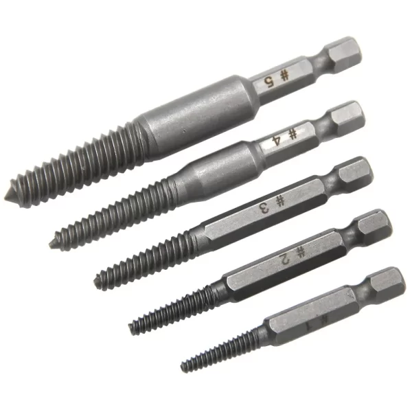 5pc Hexagonal Shank Broken Head Screw Extractor Screw Broken Head Screwdriver for Taking out Electric Drill Tool Set - Image 3