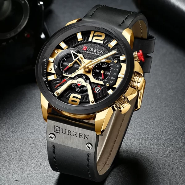 CURREN Casual Sport Watches for Men Top Brand Luxury Military Leather Wrist Watch Man Clock Fashion Chronograph Wristwatch - Image 5