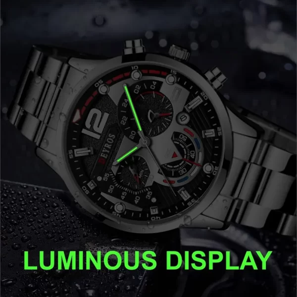 Fashion Mens Watches Luxury Stainless Steel Quartz Wristwatch Calendar Luminous Clock Men Business Casual Watch Reloj Hombre - Image 3