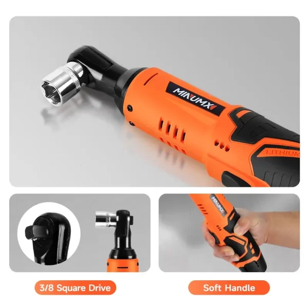 MINUMX 45N.m Electric Ratchet Wrench 12V Rechargeable Cordless Wrench Angle Drill Screwdriver Removal Screw Nut Car Tool - Image 5