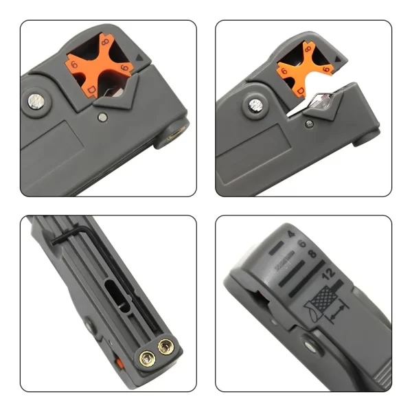 Multifunctional Coaxial Cable Stripper Wire Stripper Network Wire Clipper Video Wire Rotary Peeling Network Tool - Image 4