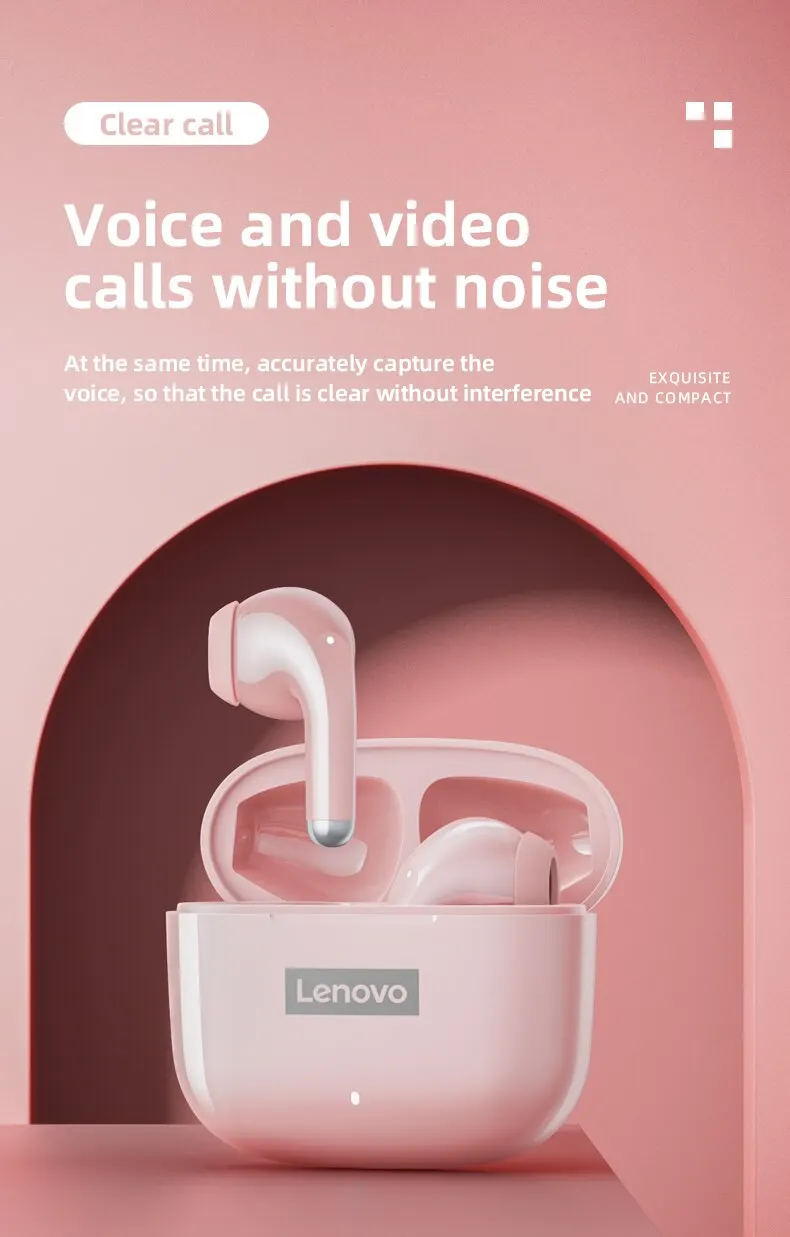 Lenovo LP40 Pro Earphones Bluetooth 5.0 Wireless Sports Headphone Waterproof Earbuds with Mic Touch Control TWS Headset 14