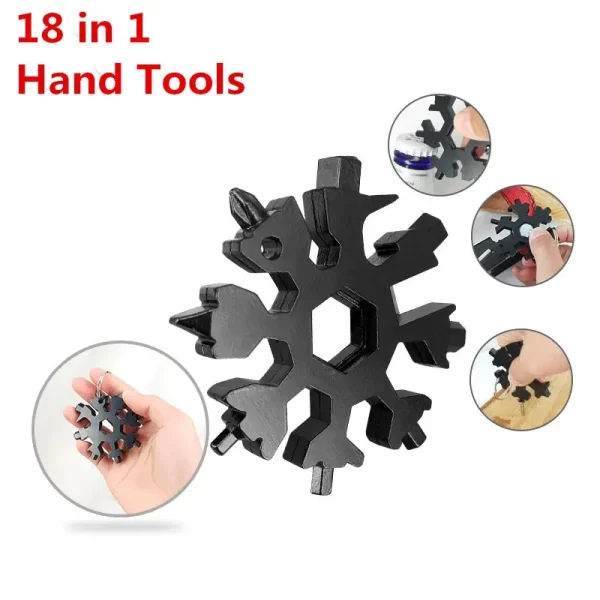 Universal Portable 18-in-1 EDC Snowflake Torque Wrench Multi-tool Tools Set Multifunction Hand Tools Manual Tool - Image 2