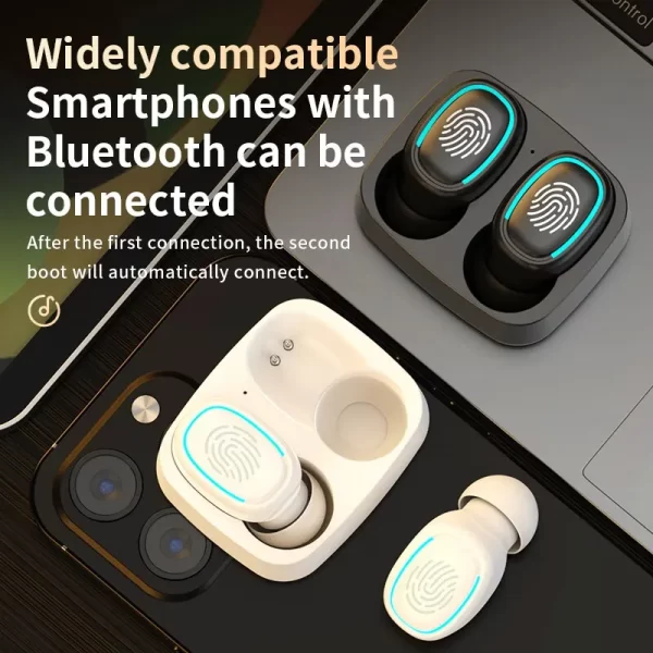 Wireless Bluetooth Headset Touch Light Mini High Quality Earplugs Anti Sweat HD Sound Quality Stereo Universal Headset - Image 2