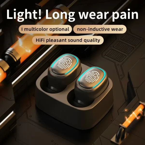 Wireless Bluetooth Headset Touch Light Mini High Quality Earplugs Anti Sweat HD Sound Quality Stereo Universal Headset - Image 3